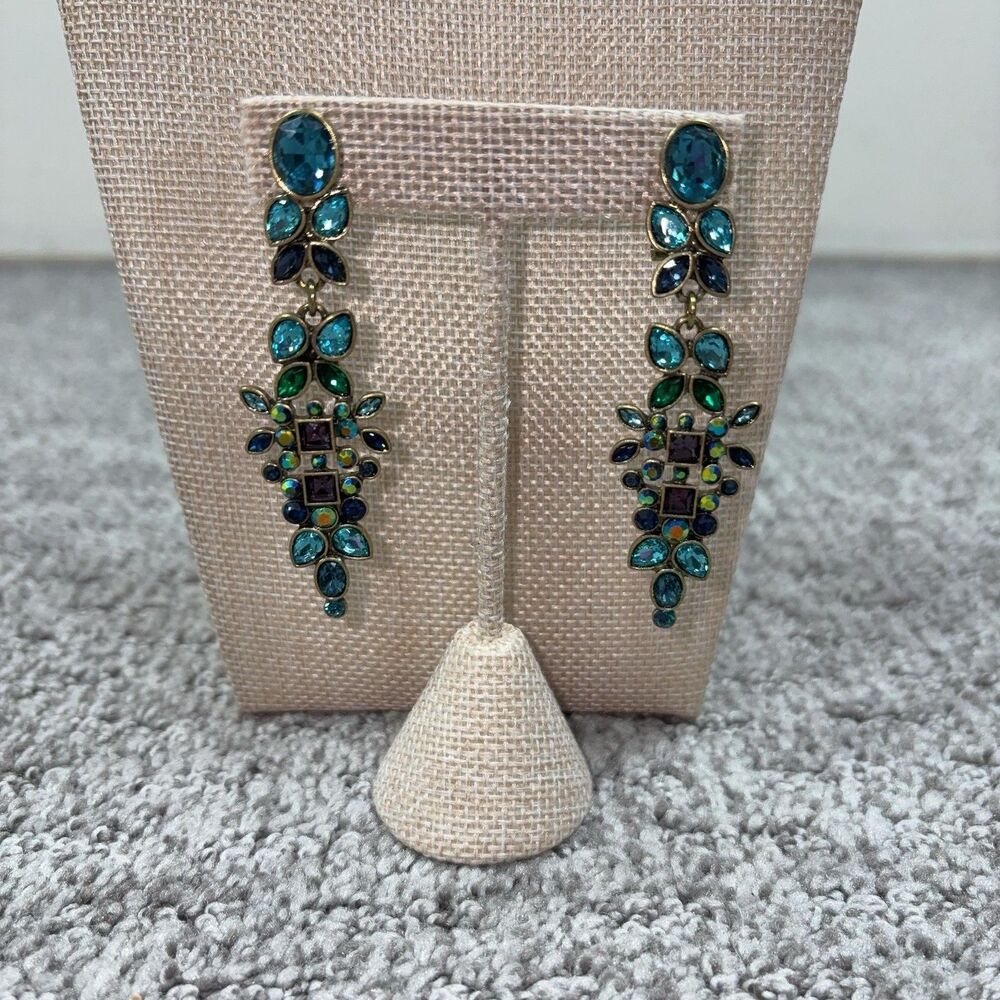 Heidi Daus Earrings Chandelier Dangle Drop Crystal Women Jewelry Signed